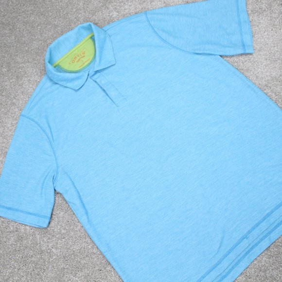 Orvis Trout Bum Polo Shirt Mens Large Blue Polyester/Cotton S/S Pullover - Picture 6 of 13